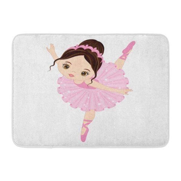 Ballet Cute Little Ballerina Dancing Girl In Pink Dress Dancer Cartoon Doormat Floor Rug Bath Mat 23 6x15 7 Inch Multi On Sale Overstock