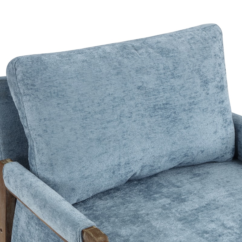 Mid-Century Modern 30" W Chenille Upholstered Accent Leisure Armchair