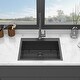 preview thumbnail 16 of 18, Black Stainless Steel Single Bowl Drop-in Kitchen Sink with Rinse Grid
