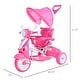 preview thumbnail 7 of 5, Qaba Children Ride-On Moped Tricycle with an Interesting/Stylish Design & Interactive Music & Lighting Functions, Pink