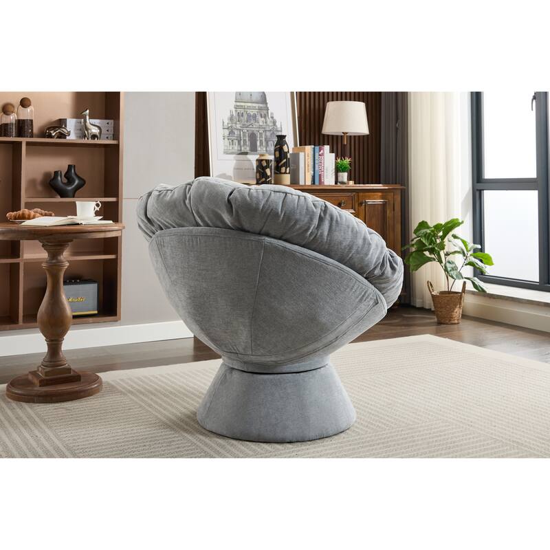 Oversized Swivel Accent Chair, 360-Degree Swivel Barrel Chair, Papasan Chair for Living Room and Bedroom Comfort