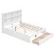 preview thumbnail 9 of 20, Wooden Full Size Bed Platform Bed with Storage Bookcase Headboard, 2 Storage Drawers & Charging Station for Kids Boys Girls