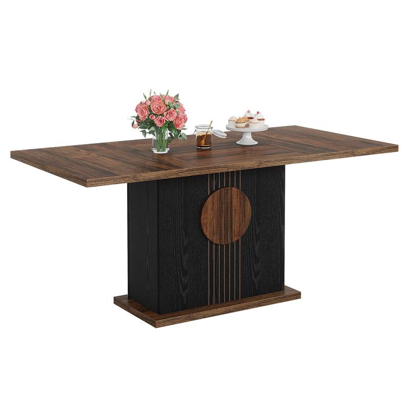 55 inches Wood Rectangle Dining Table for Kitchen Dining Room