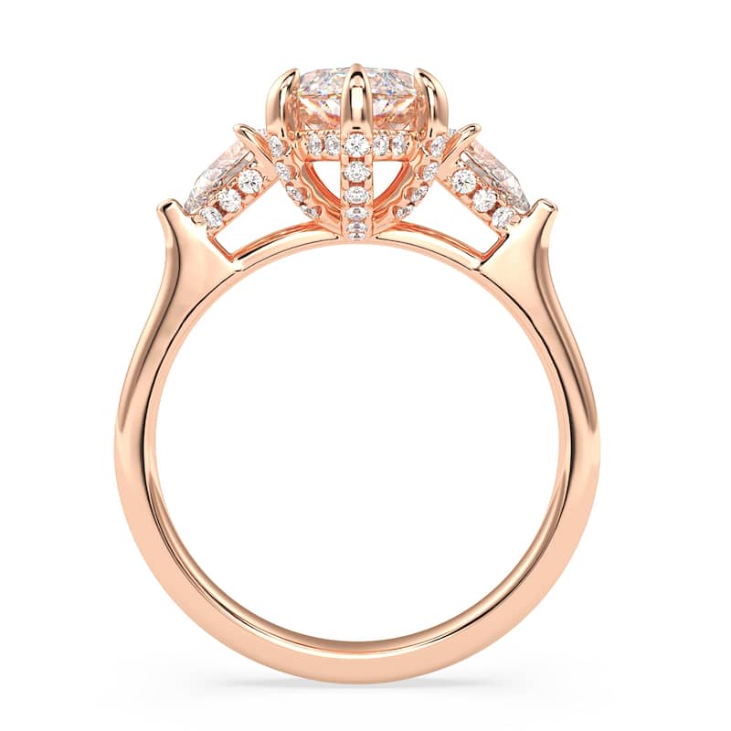 Auriya 14k Gold 6 1/5ctw Marquise 3-Stone Hidden Halo Diamond Engagement Ring (F-G VS)