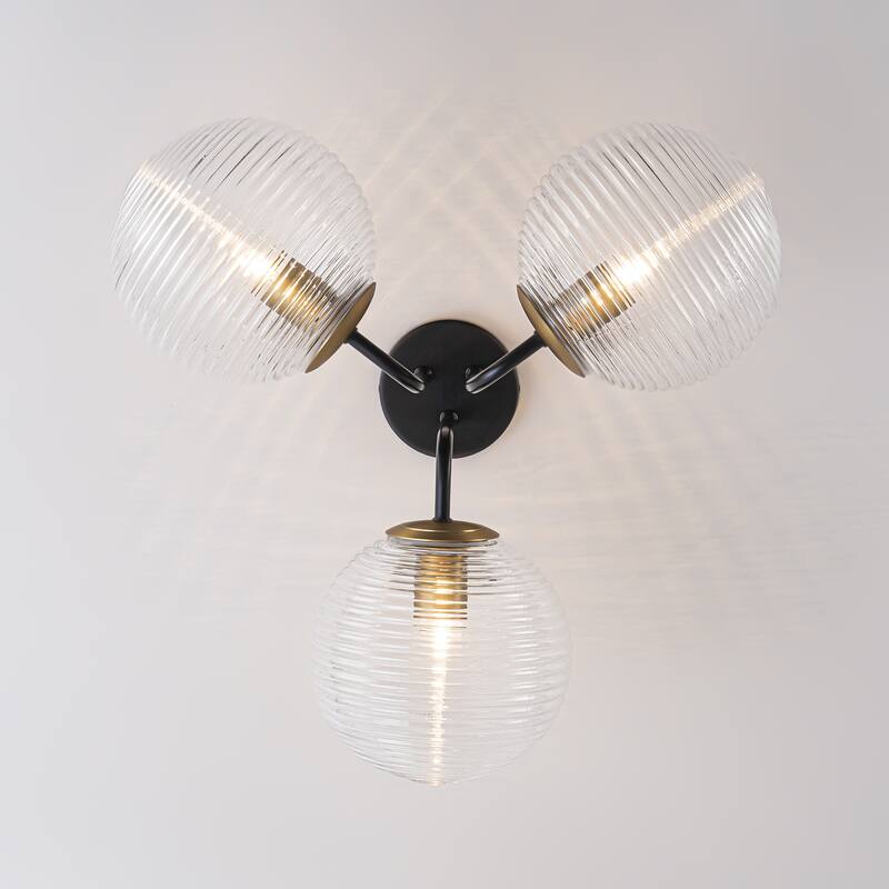 3 - Light 22'' Modern Sputnik Globe Glass Semi Flush Mount Light