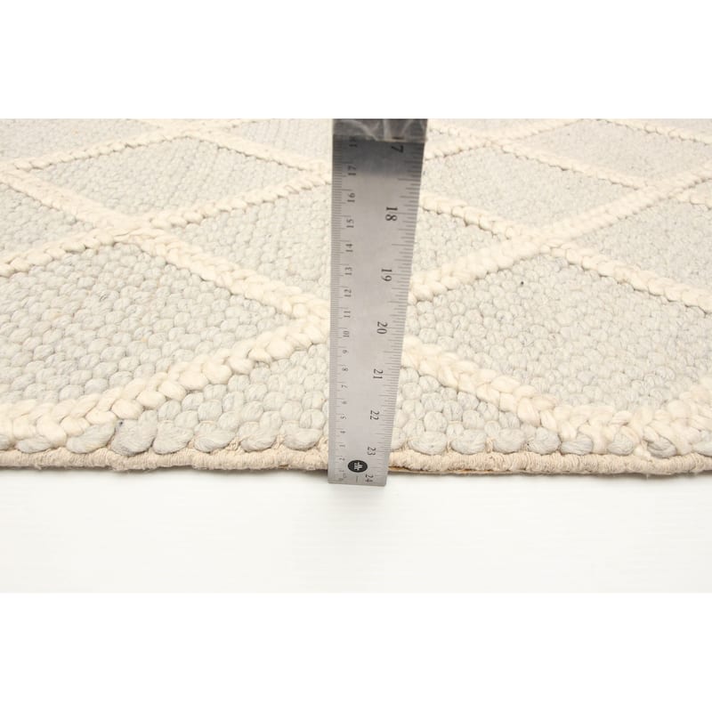 ECARPETGALLERY Braid weave Sienna Grey Wool Rug - 5'11 x 5'10