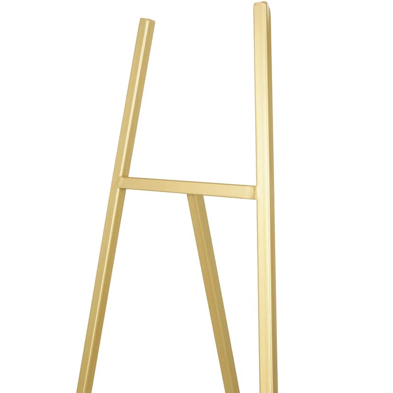 Metal Geometric Tall Adjustable 3 Tier Display Easel with Chain Support - Black or Gold - Roche River Decor