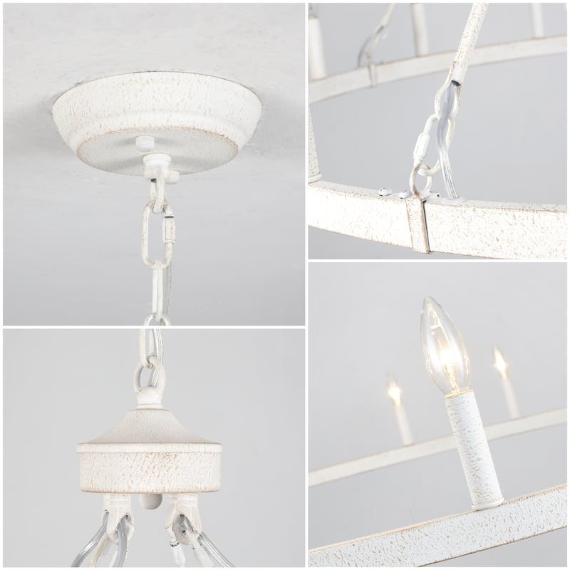 16-Light Farmhouse 47.24In Wagon Wheel Chandelier, Industrial Chandelier for Living Room Kitchen Island Dining Foyer