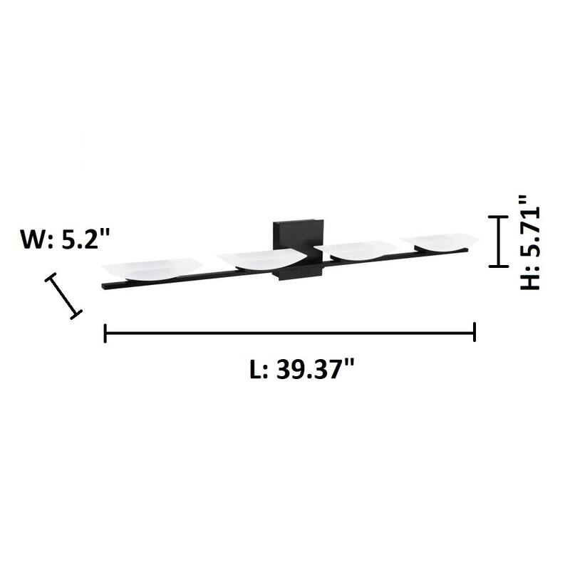 Eglo Metrass 3 LED Vanity Light w/ Black Finish & Satin Plastic Shade