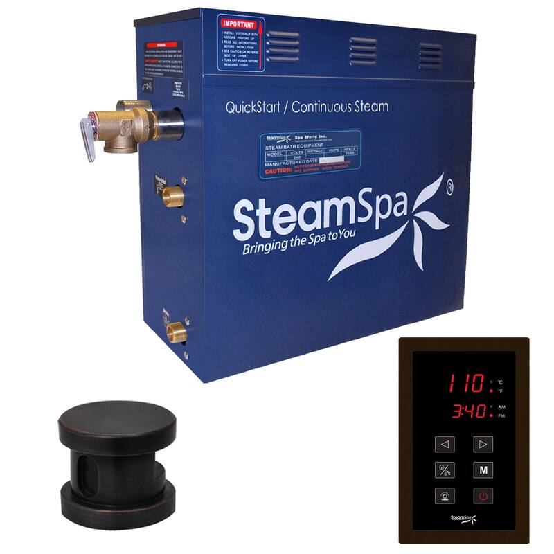 SteamSpa Oasis 9 KW QuickStart Acu-Steam Bath Generator Package with - Oil Rubbed Bronze