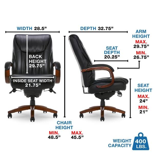 dimension image slide 1 of 2, La-Z-Boy Big and Tall Edmonton Executive Office Chair with ComfortCore