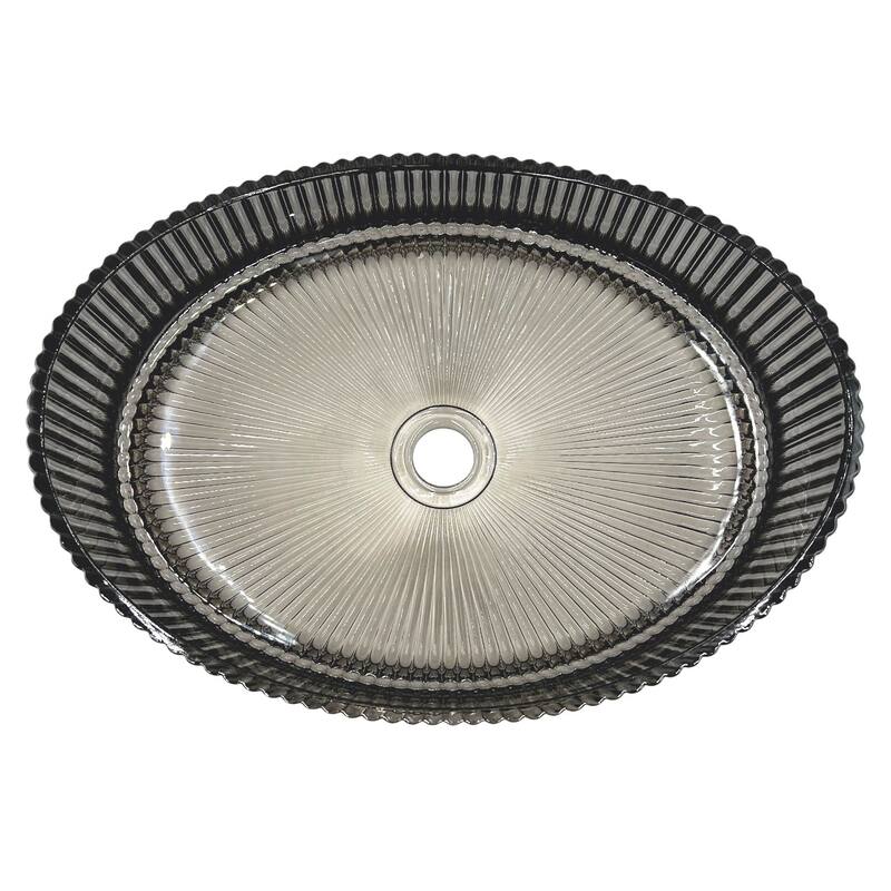 Decorative 20" Oval Crystal Vessel Sinks With White Base