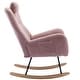preview thumbnail 22 of 48, Modern Living Room Teddy Fabric Rocking Chair with Pocket and Headrest, Dark Green