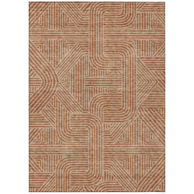 Machine Washable Indoor/ Outdoor Chantille Contemporary Geo Rug