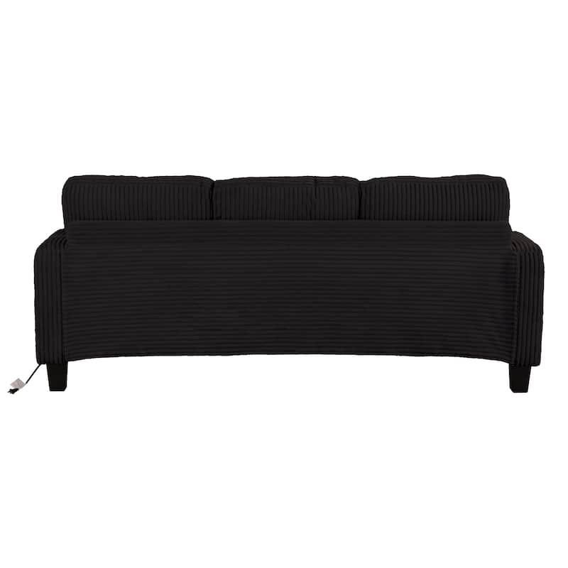 Modern Fabric 3-piece Sectional Sofa Set with Loveseat and Storage Ottoman
