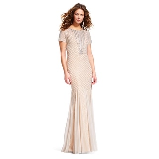 adrianna papell embellished cutout mermaid gown