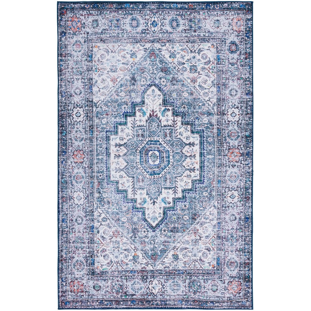 SAFAVIEH Tucson Machine Washable Slip Resistant Hildetraud Oriental Medallion