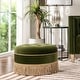 preview thumbnail 80 of 91, Yolanda 24" Upholstered Round Accent Ottoman Olive Green Performance Velvet