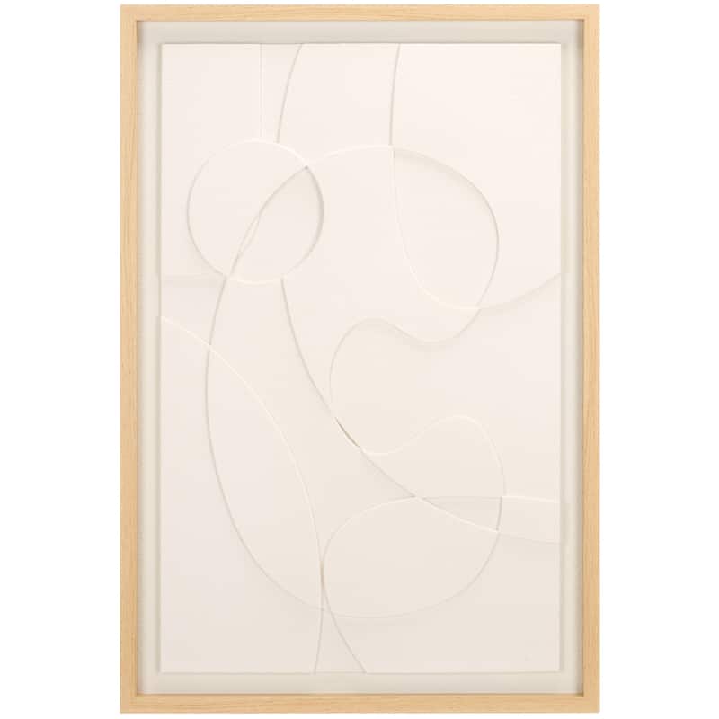 SAFAVIEH Home Snow Day Trails 24W x 36L-inch White Framed Dimensional Art