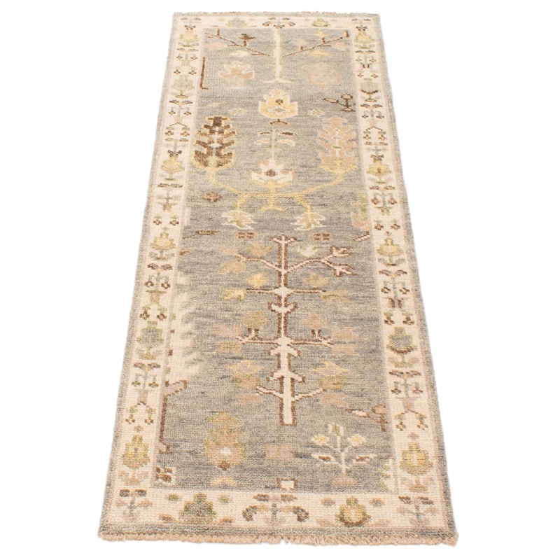 ECARPETGALLERY Hand-knotted Jules Serapi Grey Wool Rug - 2'8 x 8'0