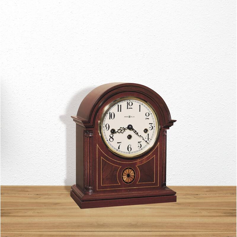 Howard Miller Mahogany Brown Barrister Chiming Mantel Clock - Mahogany