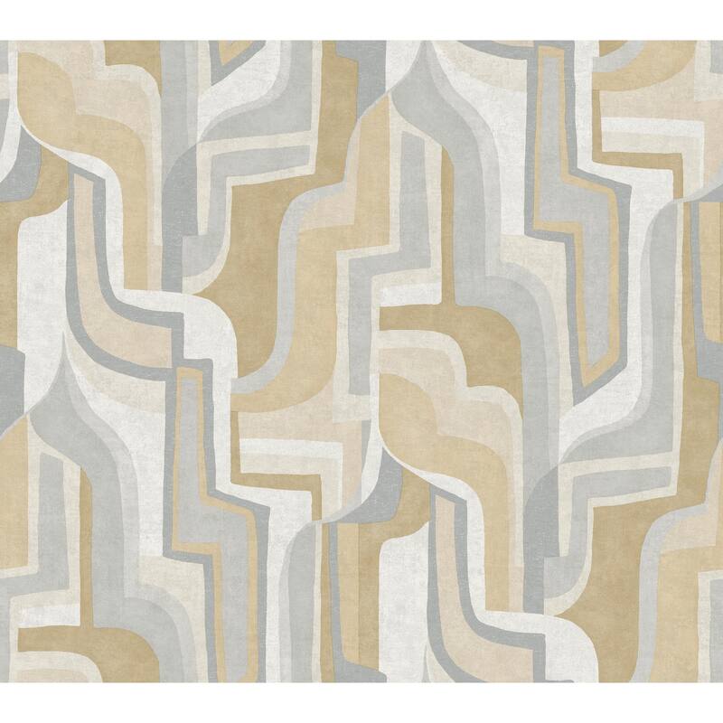 A-Street Prints Tulum Khaki Surreal Shapes Wallpaper