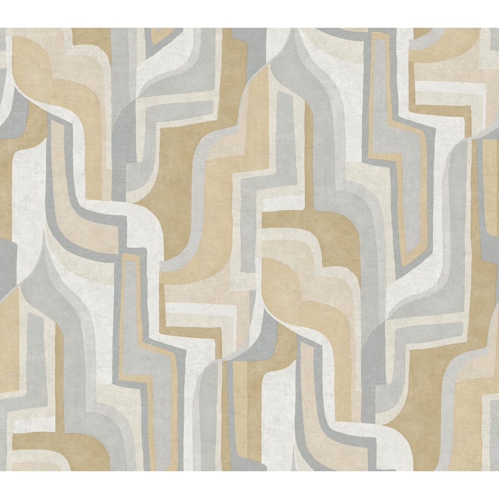 A-Street Prints Tulum Khaki Surreal Shapes Wallpaper