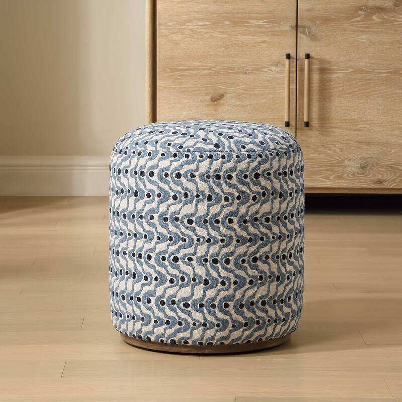 Uttermost Cas Blue Fabric Ottoman