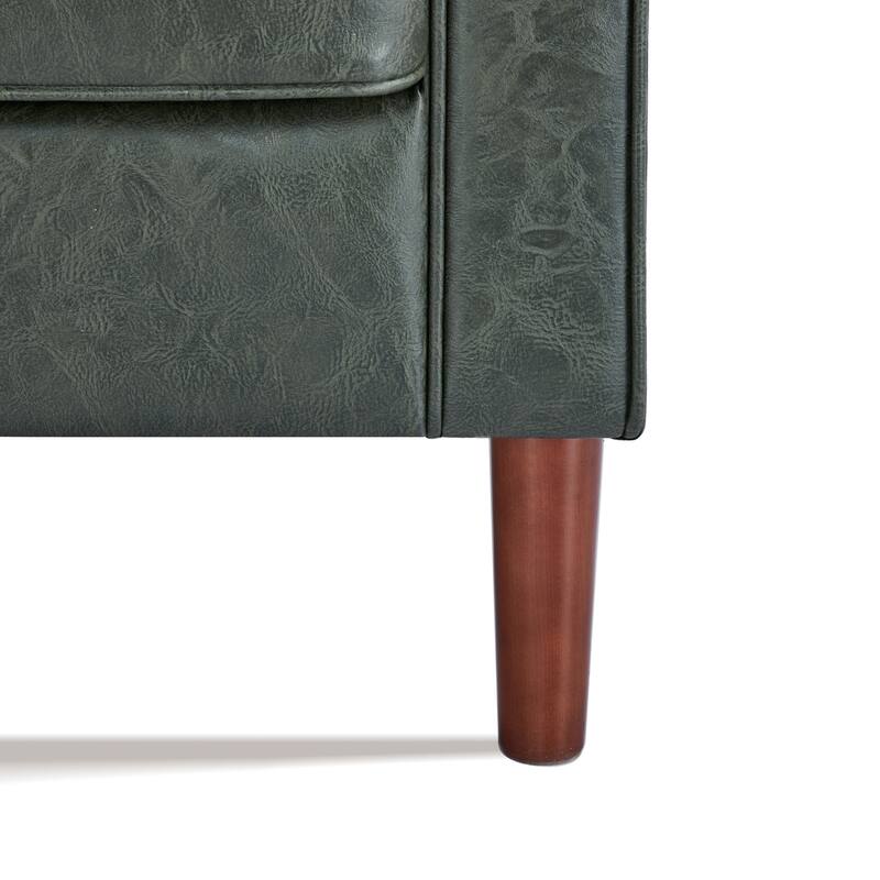 Artdeco Home - Sedona Modern Loveseat Sofa, Faux Linen / Vegan Leather Couch
