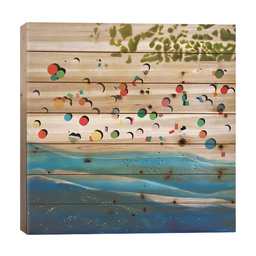 Malaga Beach Print On Wood by Antony Squizzato - Multi-Color