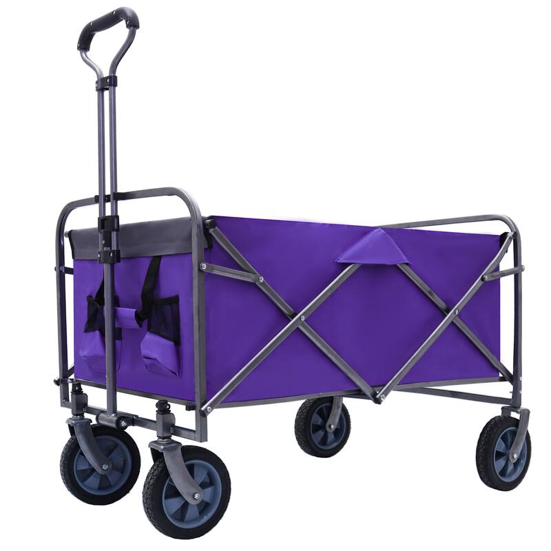 Outdoor Garden Multipurpose Micro Collapsible Beach Trolley Cart Camping Folding Wagon