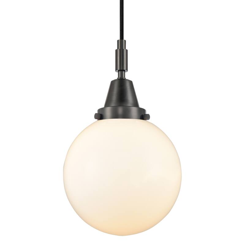 Innovations Lighting 447-1P-G201-8 Beacon 8" Wide Mini Pendant with - Matte Black