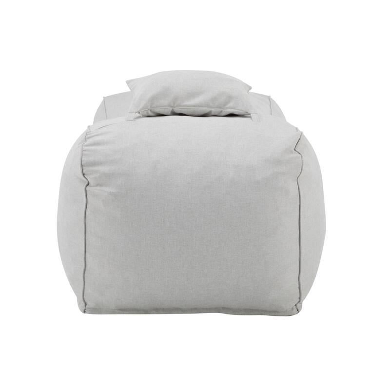 Roomfitters Lemoore Outdoor Bean Bag Lounge Chair with Headrest, Water Resistant, Light Grey