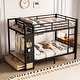 preview thumbnail 4 of 18, Storage Bunk Bed with Shelves, Wardrobe, 2 Drawers and Pegboard, Heavy Duty Metal Bunk Bed Frame, Noise Free, No Box Spring Need