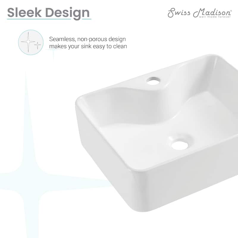Les Bains 19" Vessel Sink In Glossy White - 18.7" x 14.75" 5.3"