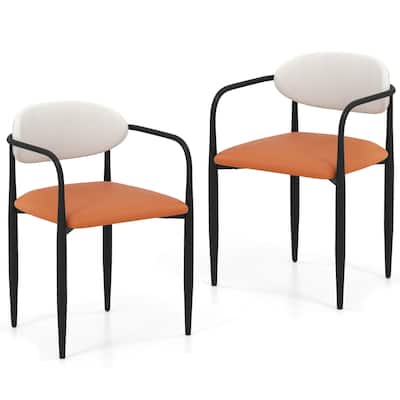 Costway Upholstered Dining Chairs Set of 2/4 with Cushioned Backrests