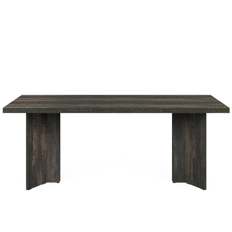 63" Farmhouse Dining Table Rustic Dark Gray