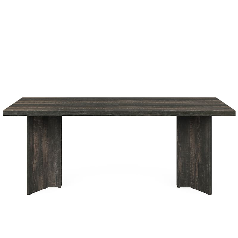 63"Farmhouse Dining Table for 4-6 People - Rustic Rectangular Wood Kitchen Table with Thick Top, Modern Dining Room Table