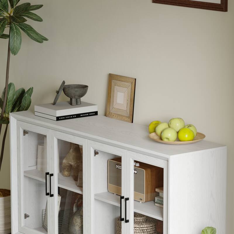 TV Stand for 55 Inch TV Entertainment Center with Doors Media Console