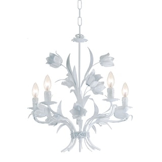 Southport 5 Light Wet White Chandelier - 20'' W x 22'' H
