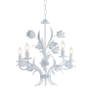 Southport 5 Light Wet White Chandelier - 20'' W x 22'' H