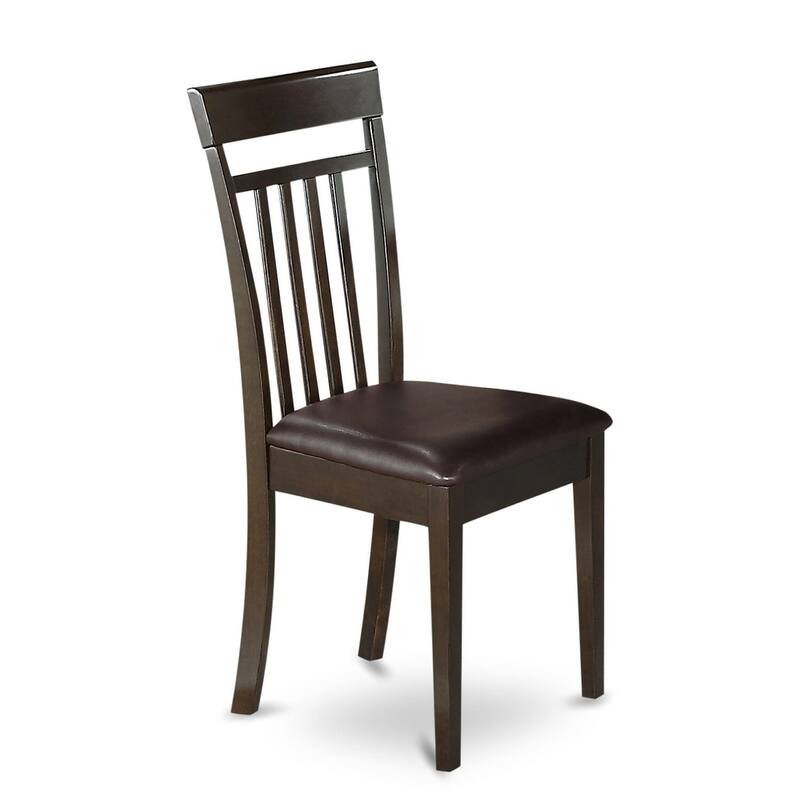 East West Furniture 3 Piece Dining Table Set- a Wooden Table and 2 Dining Chairs, 42x42 Inch, Cappuccino (Seat's Type Options)