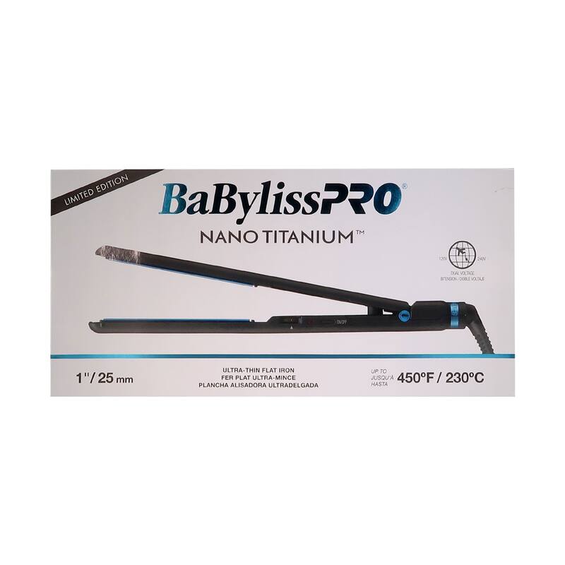 BaBylissPro Porcelain Ceramic Gift Box (Dryer, Waver, Curling Iron) BPPP7 + LIMITED EDITON Nano Titanium Ultra-Thin 1" Flat Iron