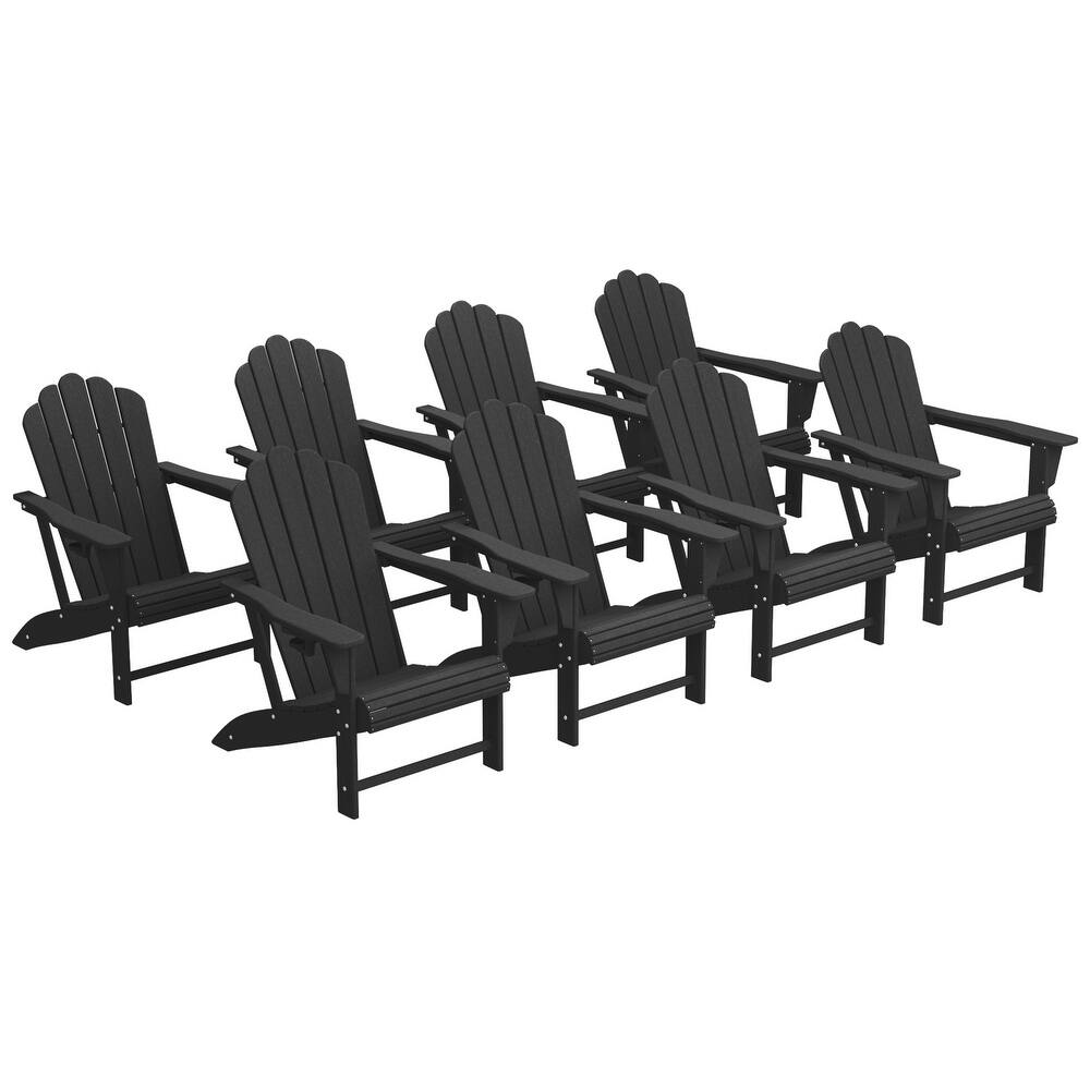 Aderson Outdoor Poly Adirondack Chairs with Cupholders (Set of 8)