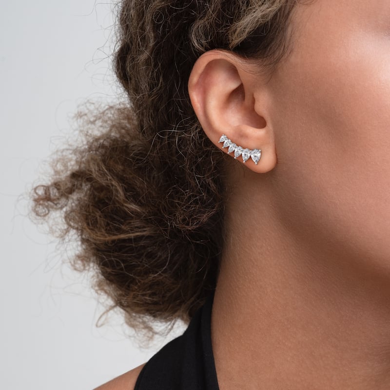 Auriya 3.00ctw Pear Lab Grown Diamond Climber Earrings 14-karat Gold (E-F, VS1-VS2)