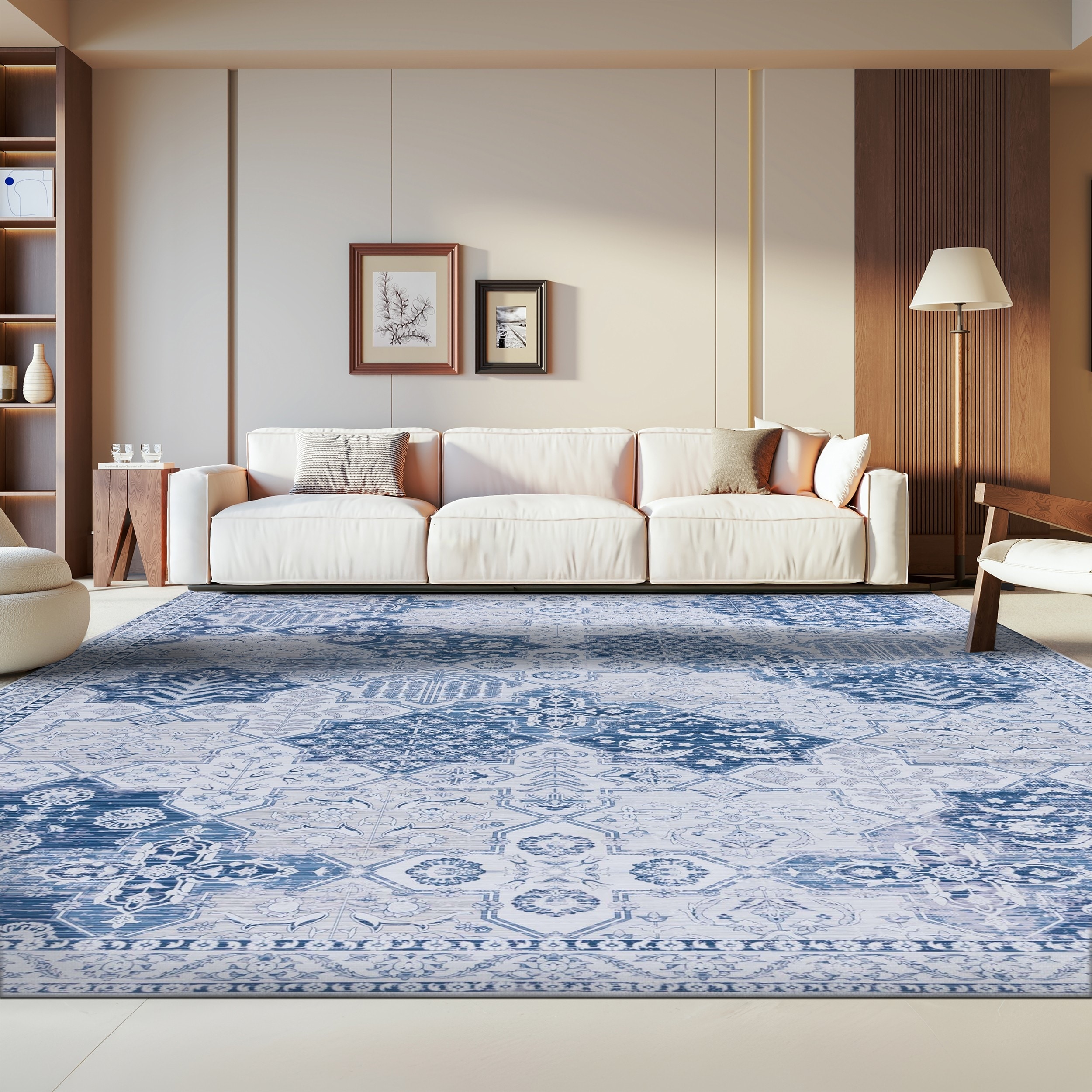 SAFAVIEH Tucson Machine Washable Slip Resistant Biruta Rug
