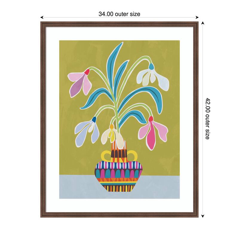 Kate and Laurel Framed Art Snowdrops the January Birth Flower by Rachel Lee