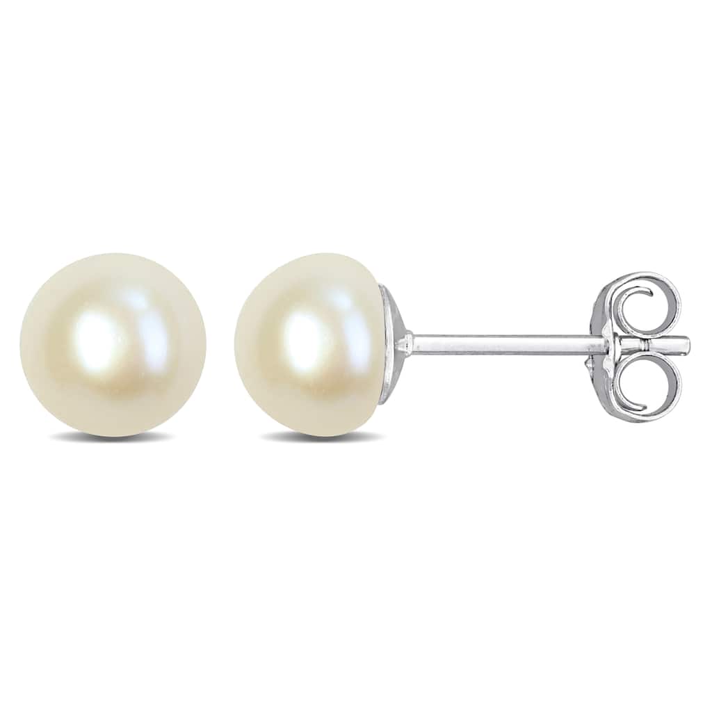 Miadora 6-6.5mm Cultured Freshwater Pearl Stud Earrings in Sterling Silver