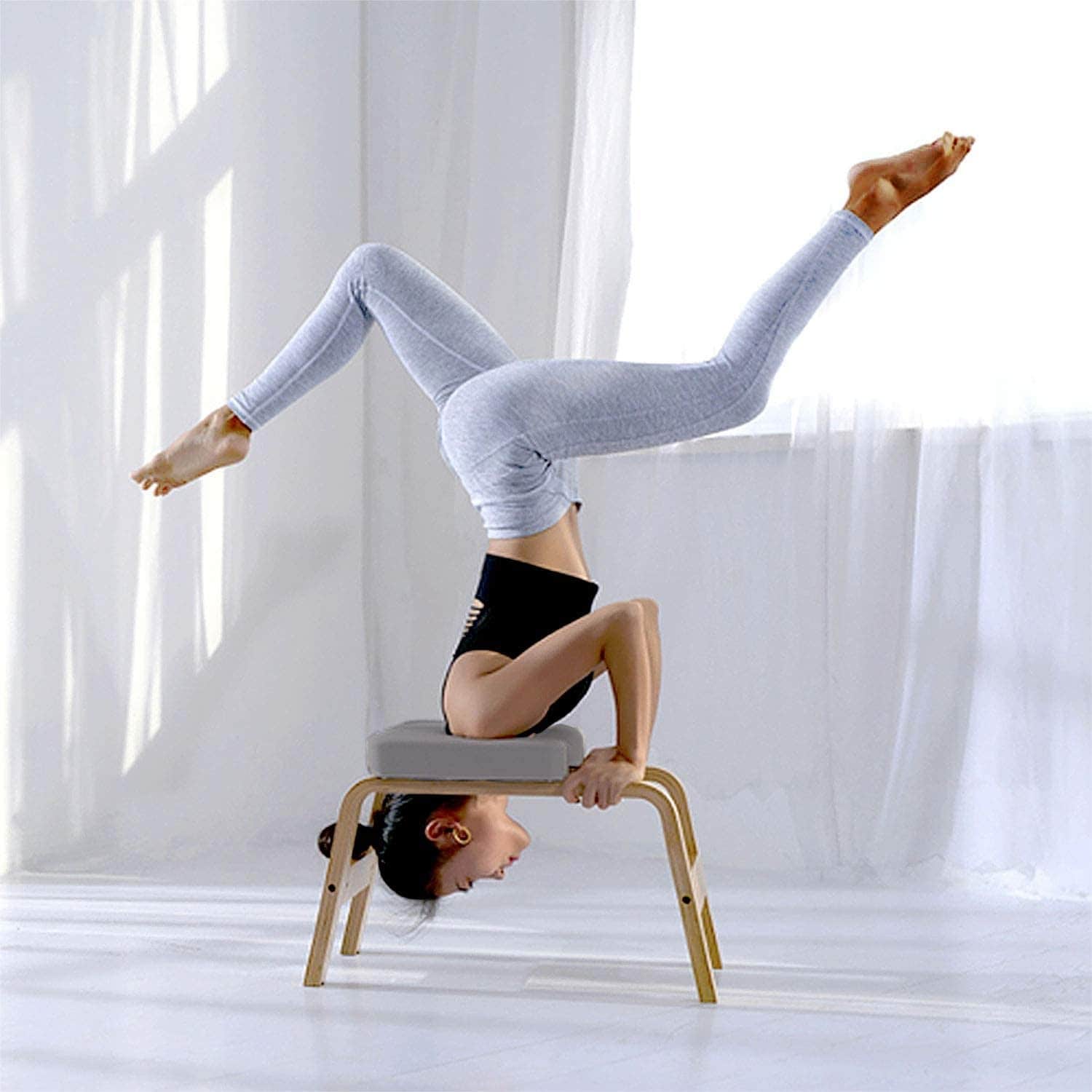 Yoga Fitness Exercise Headstand Bench Wood and PU Pad Inversion Chair Bed Bath Beyond 36616062