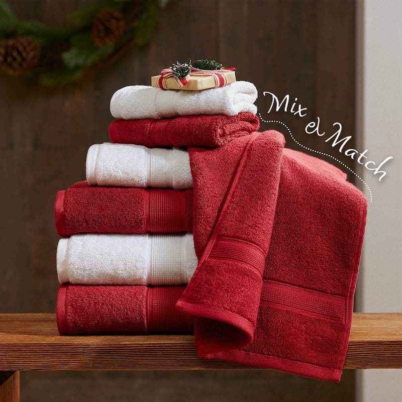 Ultra-Soft Cotton Absorbent Towel Set 8-Piece,red